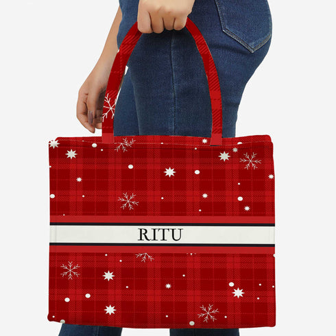 Customized Christmas Theme Box Tote Bag - Uncommongifts.in